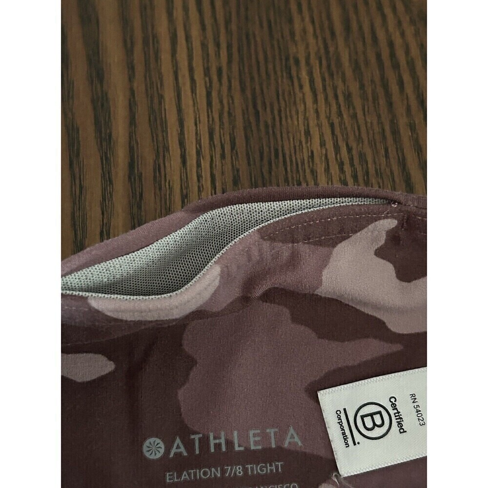 Athleta Womens S Elation Camo 7/8 Tight Leggings Lux Pink High Waisted Workout - Picture 9 of 12
